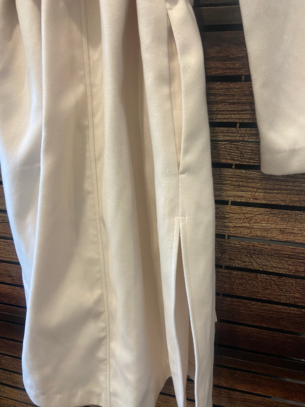 H&M Ivory Pea Coat, New, Small