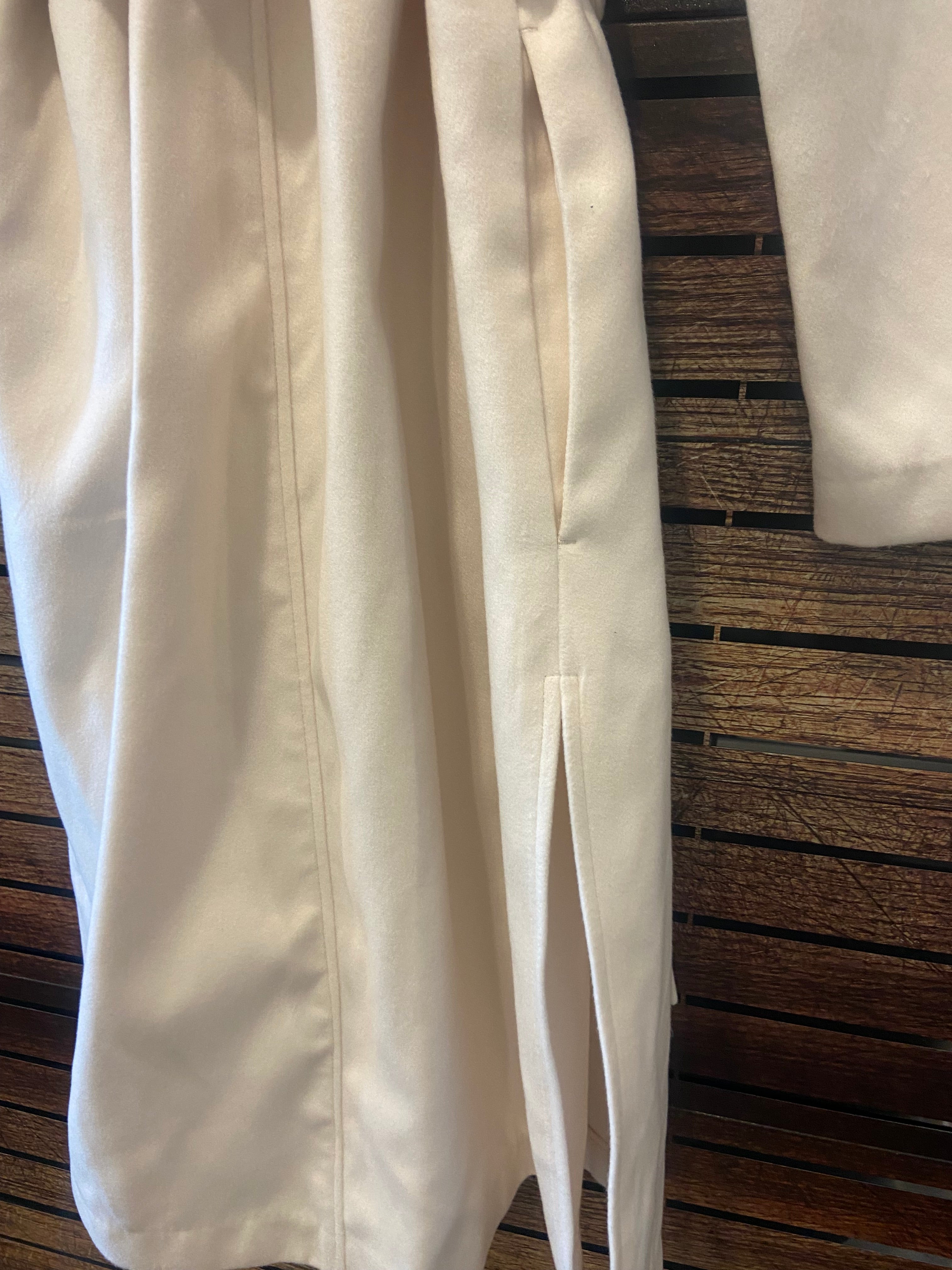 H&M Ivory Pea Coat, New, Small