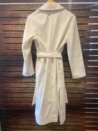 H&M Ivory Pea Coat, New, Small