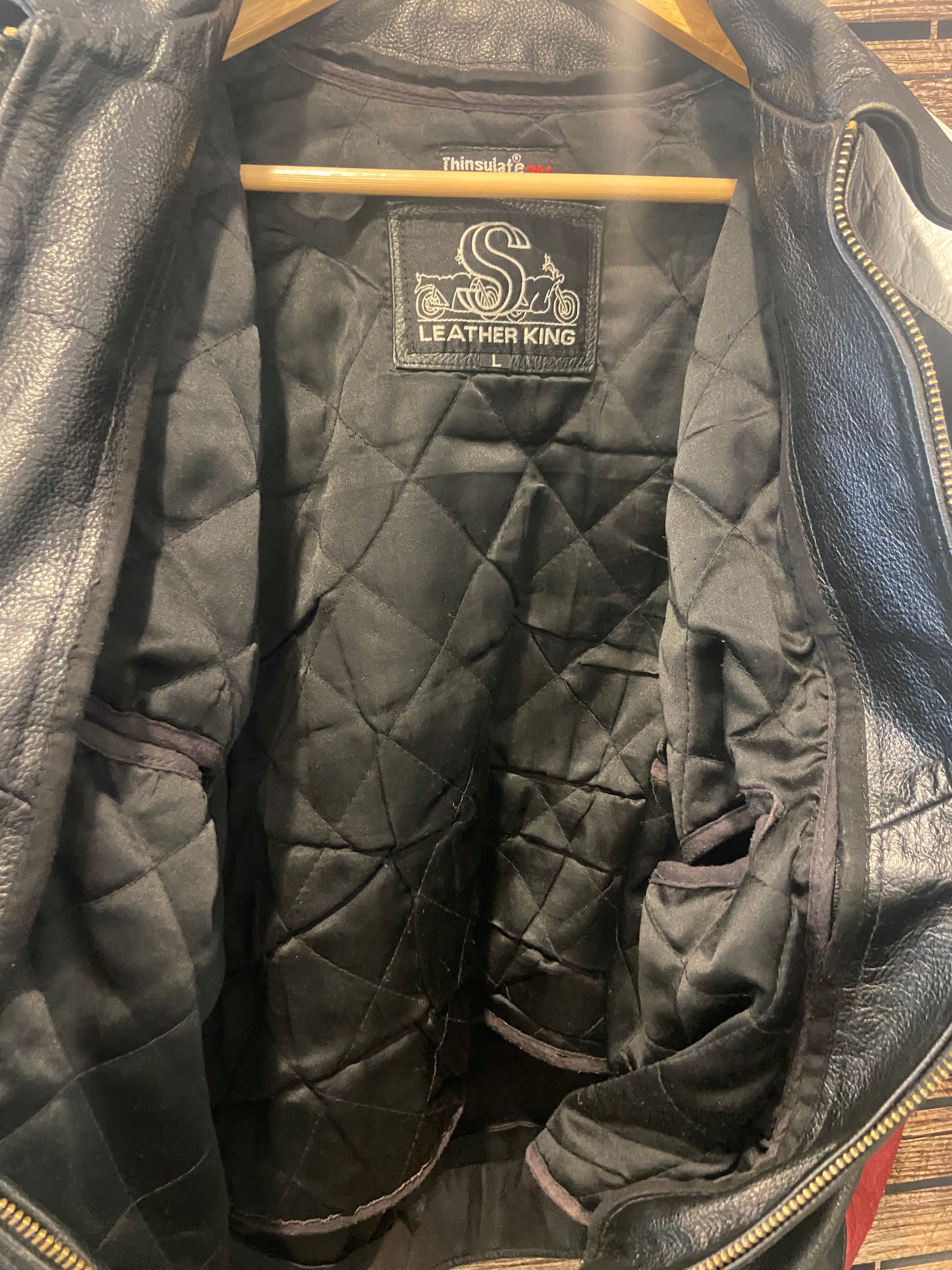 Vintage Leather Rider Jacket, Large