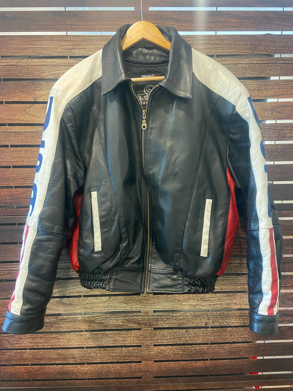 Vintage Leather Rider Jacket, Large