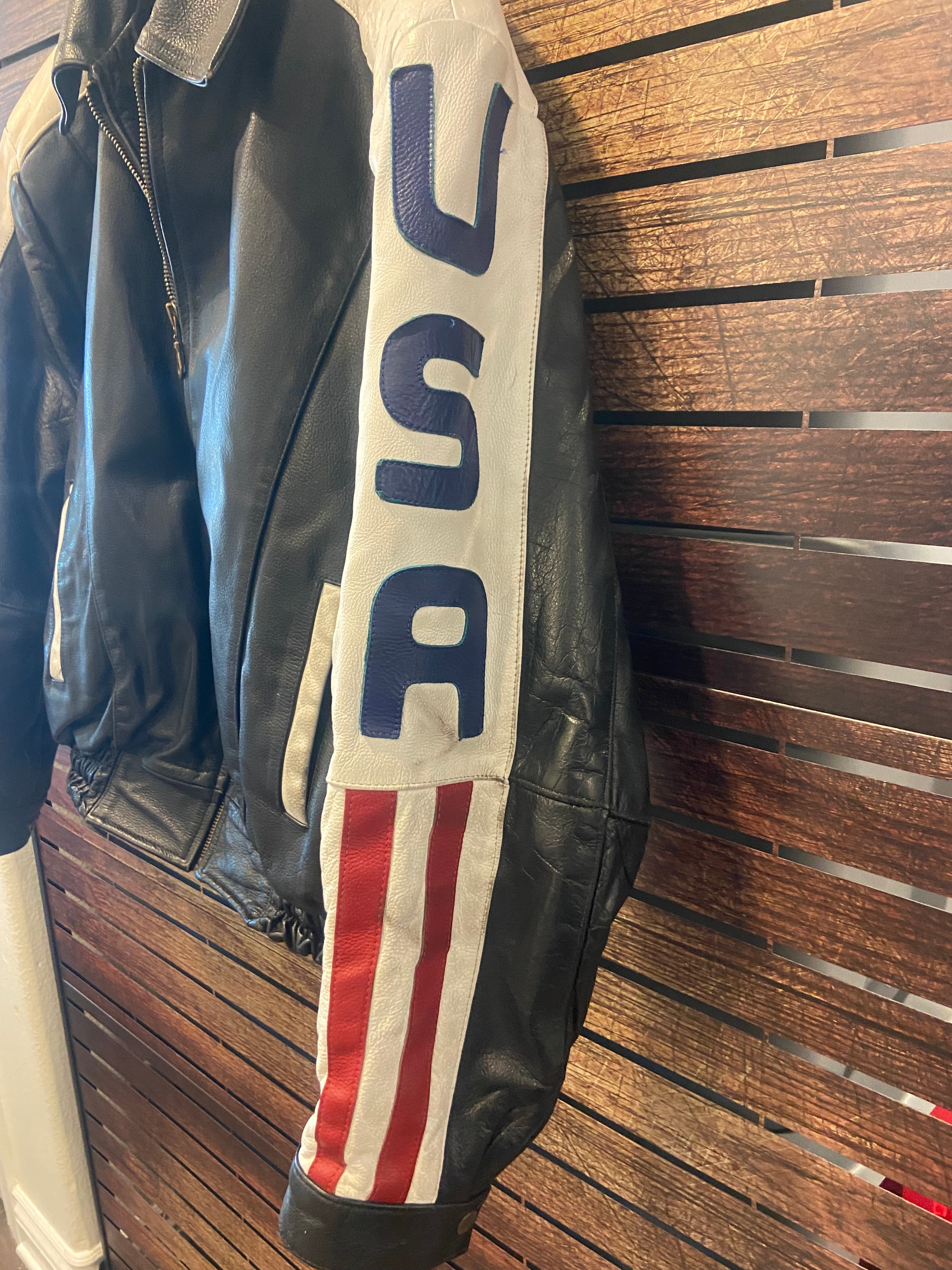 Vintage Leather Rider Jacket, Large